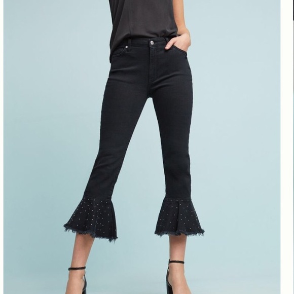 Anthropologie Denim - Pilcro Embellished High Rise Flounced Jean